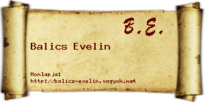 Balics Evelin névjegykártya